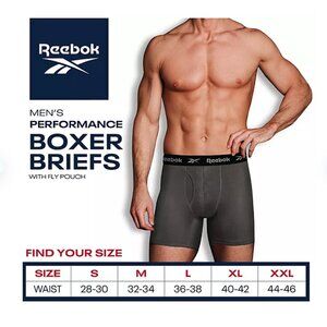 Reebok Men's Boxer Briefs - 4 Pack Soft Mens Performance Underwear Boxers